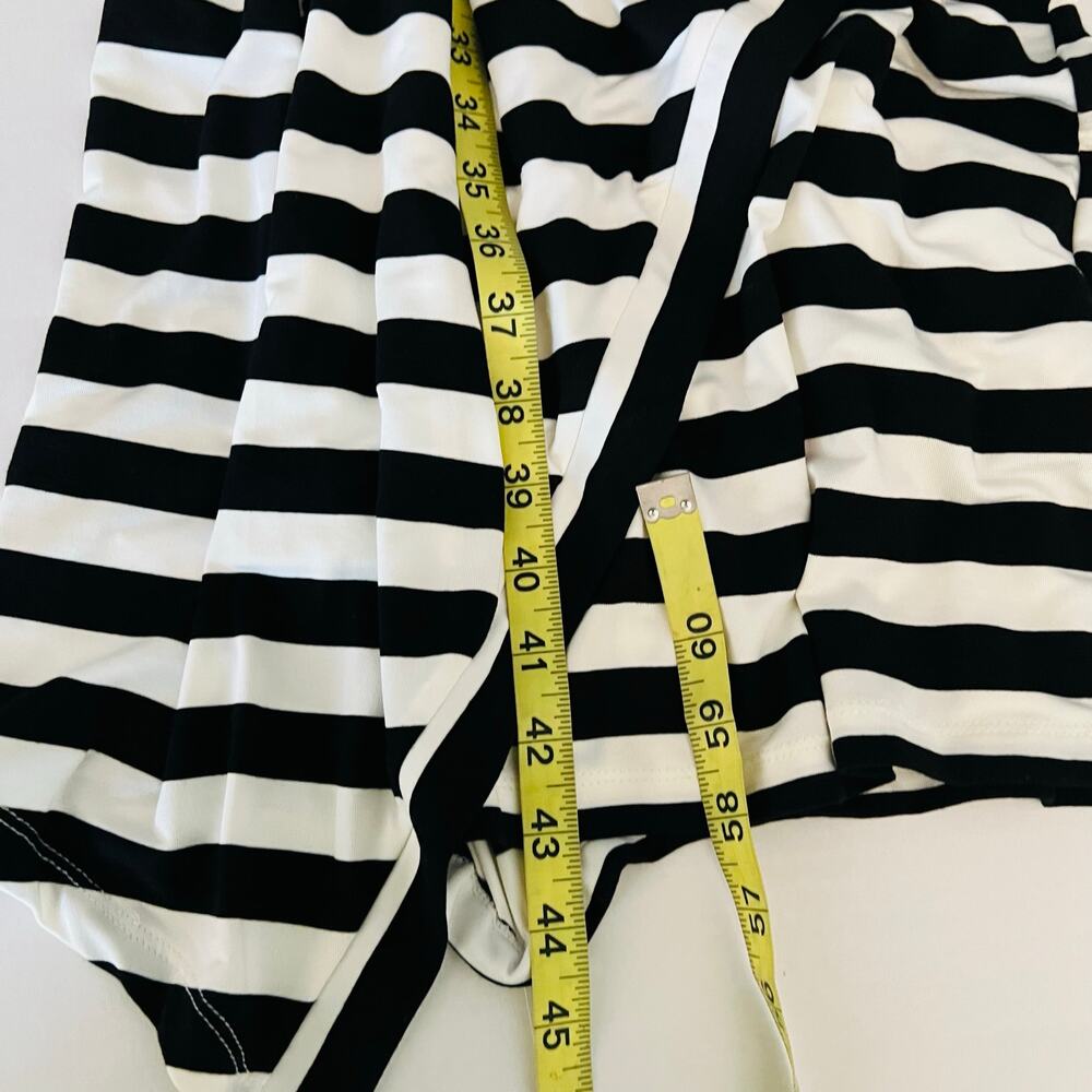 Eloquii Striped Long Sleeve Asymmetrical Hem Dress Size 14 NEW White Black - Picture 8 of 9